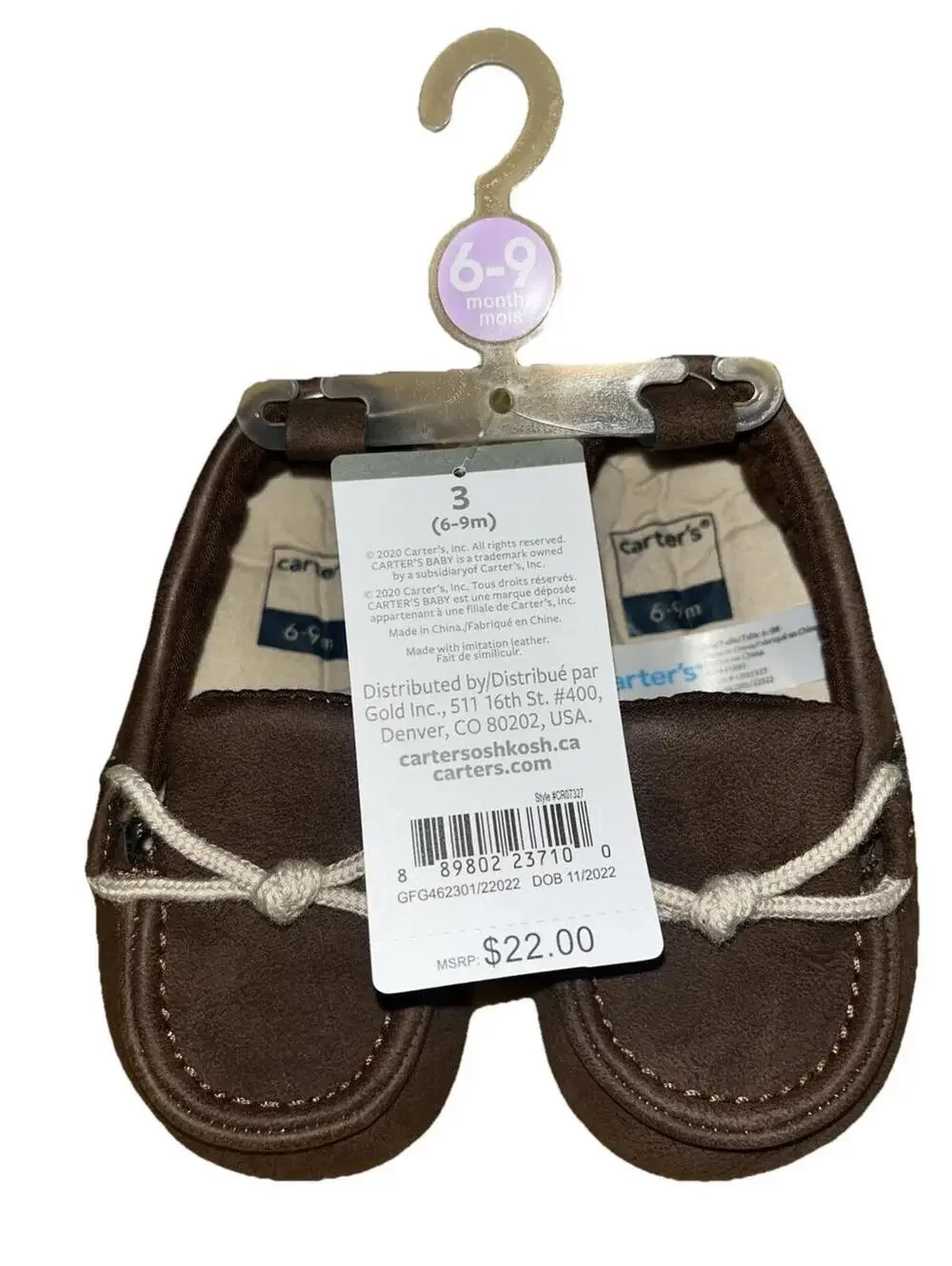Carter’s  Brown Leather Loafer for Toddler 6-9M